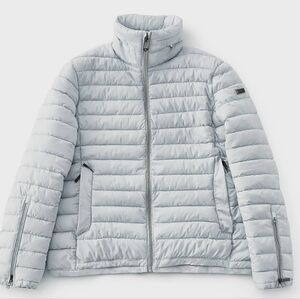 BCBG Max Azria Light Blue Puffer Jacket XL Minimalist Clean-girl